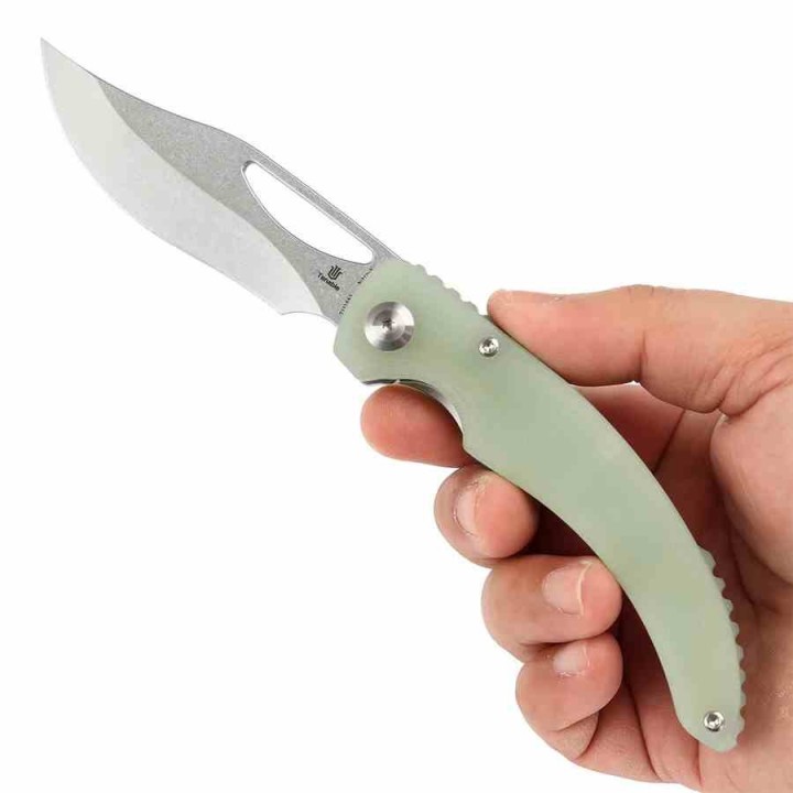 Couteau Tenable Gideon Lame Acier Nitro-V Manche G10 Jade Linerlock Clip T1119A3 - Livraison Gratuite