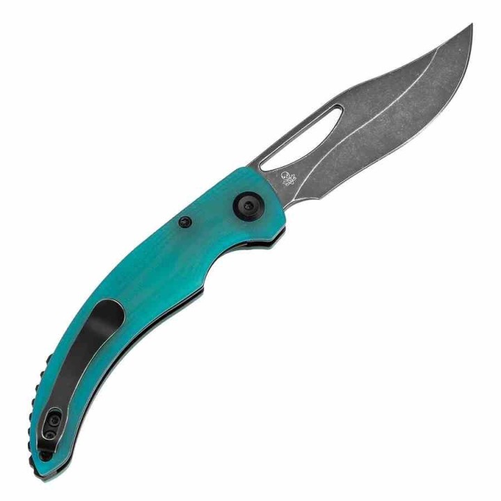 Couteau Tenable Gideon Lame Acier Nitro-V Manche en G10 Bleu Tiffany Linerlock Clip T1119A5 - Livraison Gratuite