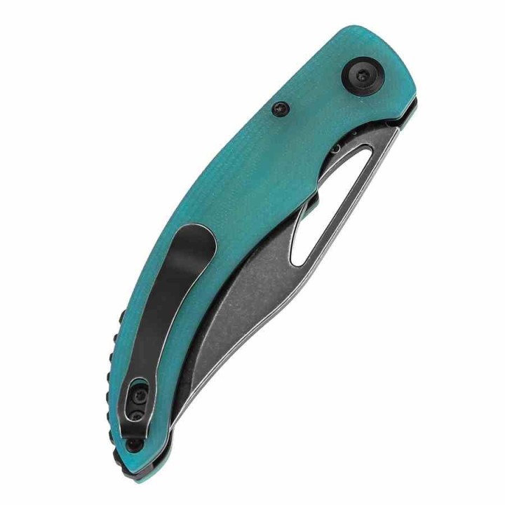 Couteau Tenable Gideon Lame Acier Nitro-V Manche en G10 Bleu Tiffany Linerlock Clip T1119A5 - Livraison Gratuite