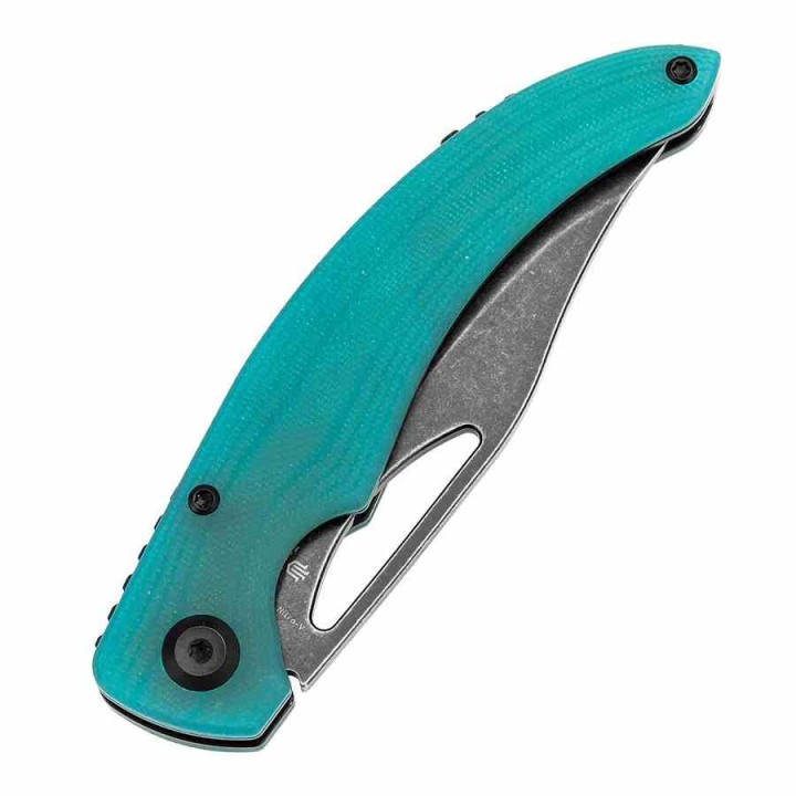 Couteau Tenable Gideon Lame Acier Nitro-V Manche en G10 Bleu Tiffany Linerlock Clip T1119A5 - Livraison Gratuite