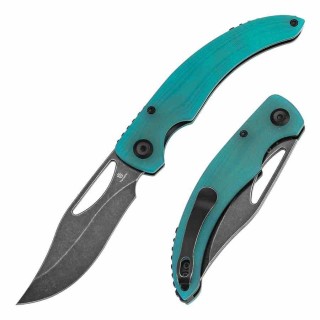 Couteau Tenable Gideon Lame Acier Nitro-V Manche en G10 Bleu Tiffany Linerlock Clip T1119A5 - Livraison Gratuite