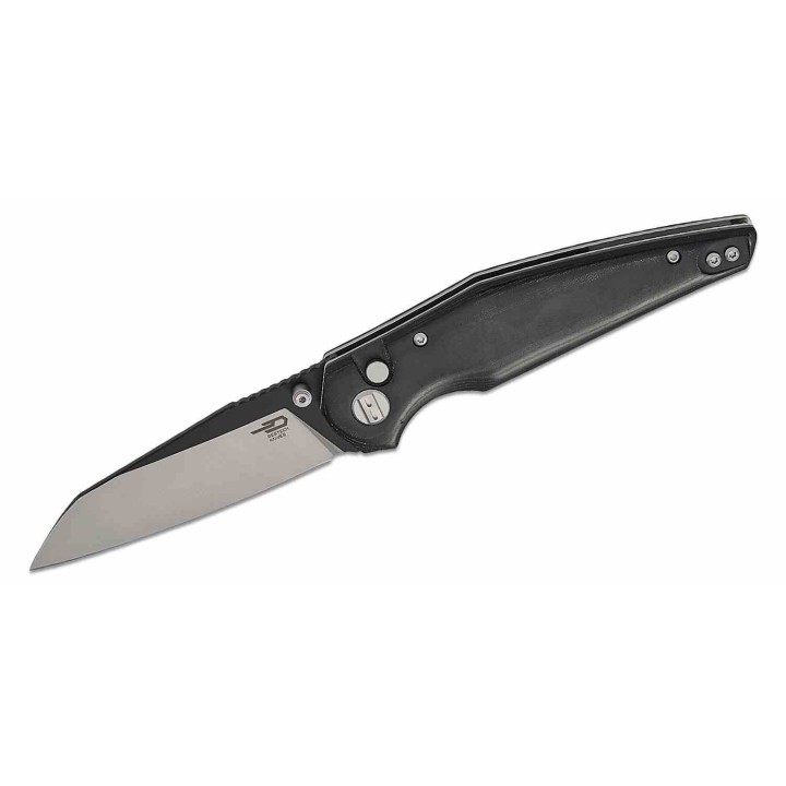 Couteau Bestech Snakebird Lame Acier 14C28N Manche Micarta Black Button Lock KIVT BTKG58B - Livraison Gratuite