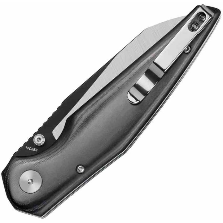 Couteau Bestech Snakebird Lame Acier 14C28N Manche Micarta Black Button Lock KIVT BTKG58B - Livraison Gratuite