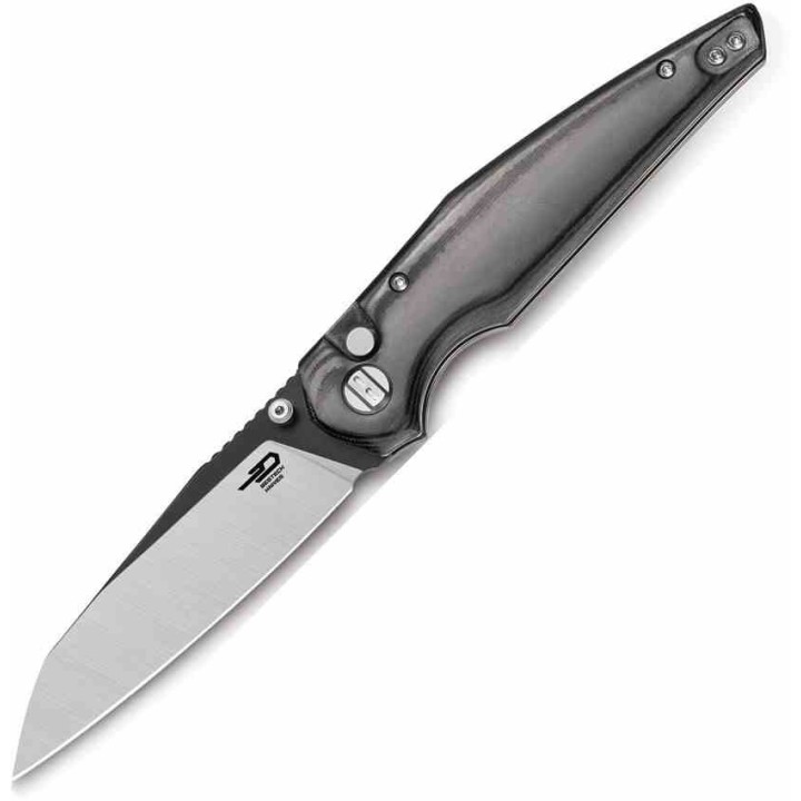 Couteau Bestech Snakebird Lame Acier 14C28N Manche Micarta Black Button Lock KIVT BTKG58B - Livraison Gratuite
