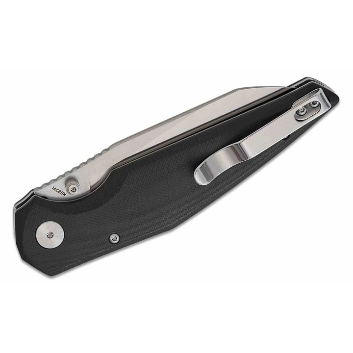 Couteau Bestech Snakebird Lame Acier 14C28N Manche Micarta Black Button Lock KIVT BTKG58C - Livraison Gratuite