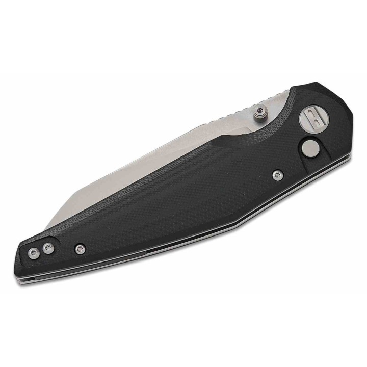 Couteau Bestech Snakebird Lame Acier 14C28N Manche Micarta Black Button Lock KIVT BTKG58C - Livraison Gratuite