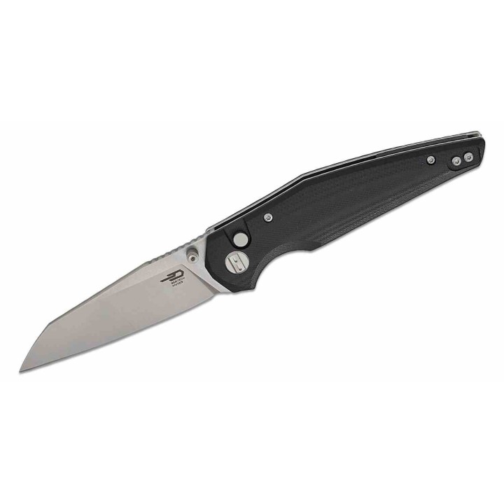 Couteau Bestech Snakebird Lame Acier 14C28N Manche Micarta Black Button Lock KIVT BTKG58C - Livraison Gratuite