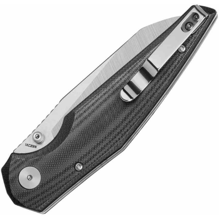 Couteau Bestech Snakebird Lame Acier 14C28N Manche Micarta Black Button Lock KIVT BTKG58C - Livraison Gratuite