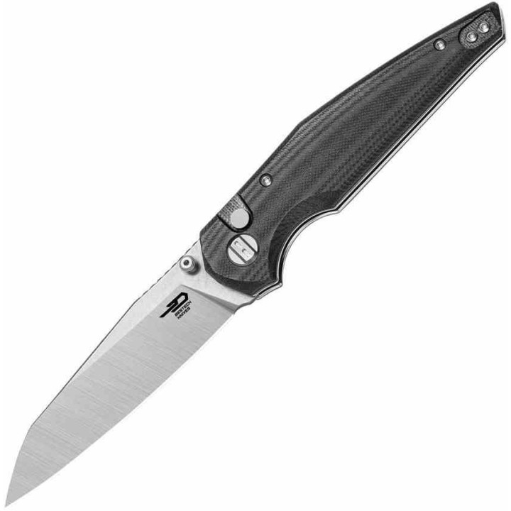 Couteau Bestech Snakebird Lame Acier 14C28N Manche Micarta Black Button Lock KIVT BTKG58C - Livraison Gratuite