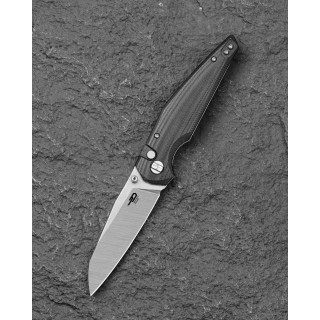 Couteau Bestech Snakebird Lame Acier 14C28N Manche Micarta Black Button Lock KIVT BTKG58C - Livraison Gratuite