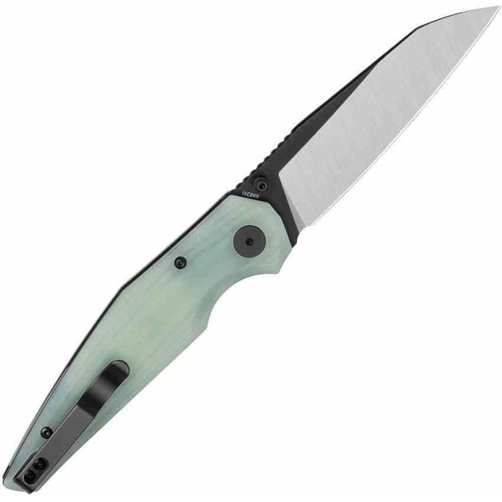 Couteau Bestech Snakebird Lame Acier 14C28N Manche G10 Jade Button Lock KIVT BTKG58D - Livraison Gratuite