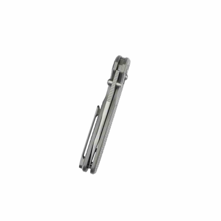 Couteau Kubey Bluff Lame Acier M390 Manche Titane Gris Crossbar Lock KUB383F - Livraison Gratuite