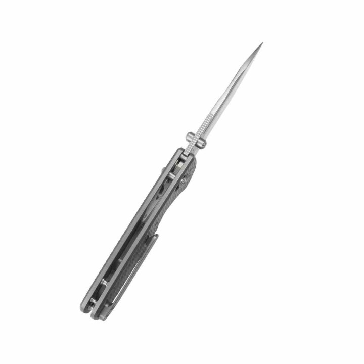 Couteau Kubey Bluff Lame Acier M390 Manche Titane Gris Crossbar Lock KUB383F - Livraison Gratuite