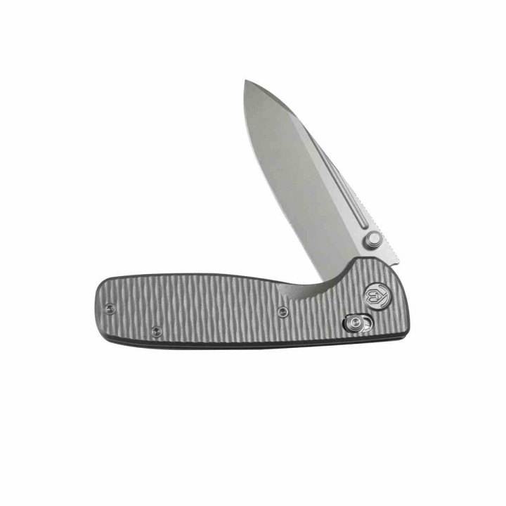 Couteau Kubey Bluff Lame Acier M390 Manche Titane Gris Crossbar Lock KUB383F - Livraison Gratuite