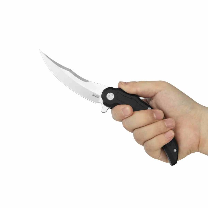 Couteau Kubey Wave Crest Pikal Black Lame Acier 14C28N Manche G10 KIVT KUB346A - Livraison Gratuite