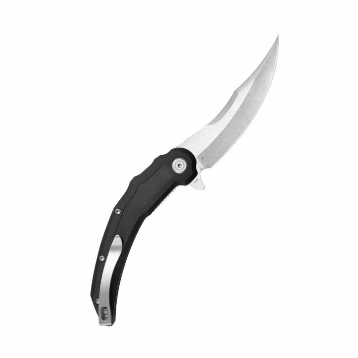Couteau Kubey Wave Crest Pikal Black Lame Acier 14C28N Manche G10 KIVT KUB346A - Livraison Gratuite