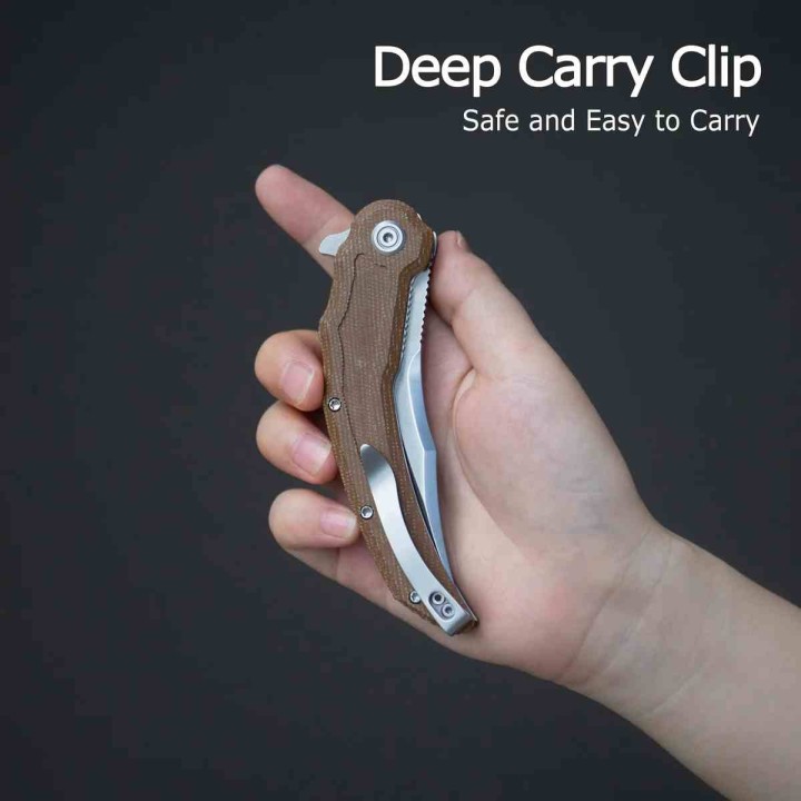 Couteau Kubey Wave Crest Pikal Tiffany Blue Lame Acier 14C28N Manche G10 Linerlock KIVT Clip KUB346B - Livraison Gratuite