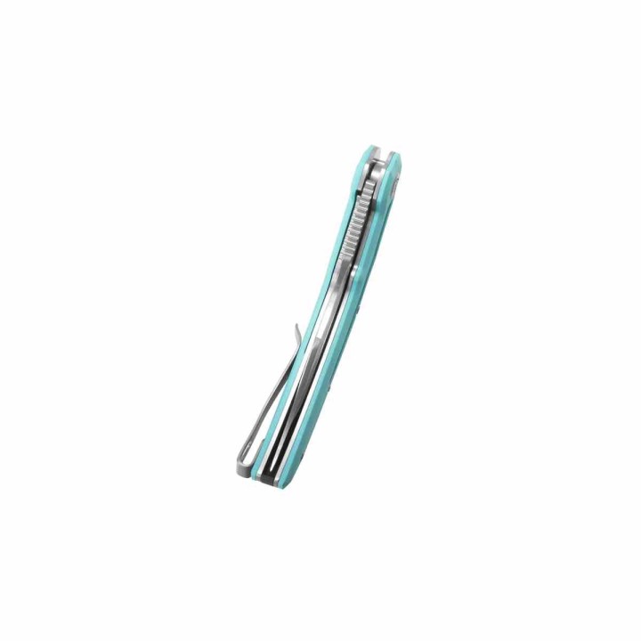 Couteau Kubey Wave Crest Pikal Tiffany Blue Lame Acier 14C28N Manche G10 Linerlock KIVT Clip KUB346B - Livraison Gratuite