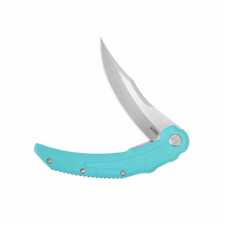 Couteau Kubey Wave Crest Pikal Tiffany Blue Lame Acier 14C28N Manche G10 Linerlock KIVT Clip KUB346B - Livraison Gratuite