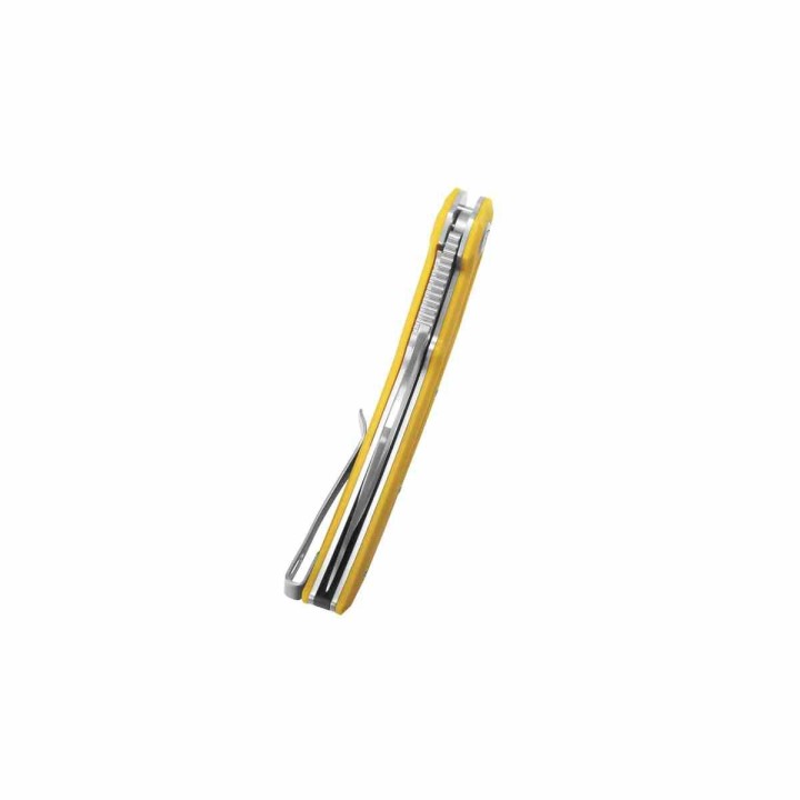 Couteau Kubey Wave Crest Pikal Yellow Lame Acier 14C28N Manche G10 Linerlock KIVT Clip KUB346C - Livraison Gratuite