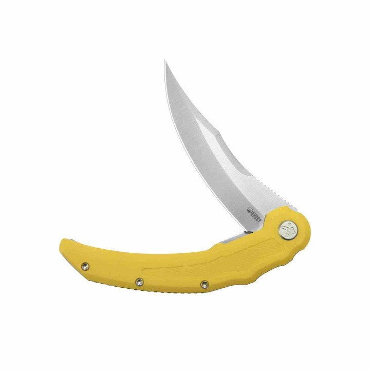 Couteau Kubey Wave Crest Pikal Yellow Lame Acier 14C28N Manche G10 Linerlock KIVT Clip KUB346C - Livraison Gratuite