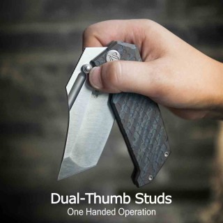Couteau Kubey Hamster Grey Lame Acier 14C28N Manche Titane Frame Lock KIVT KUB402A - Livraison Gratuite