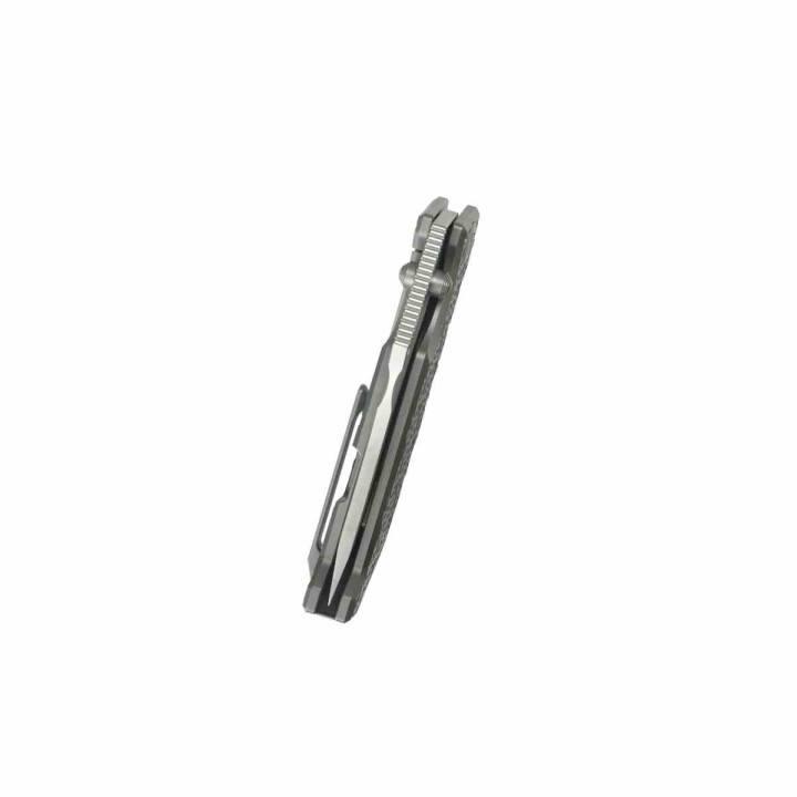 Couteau Kubey Hamster Grey Lame Acier 14C28N Manche Titane Frame Lock KIVT KUB402A - Livraison Gratuite