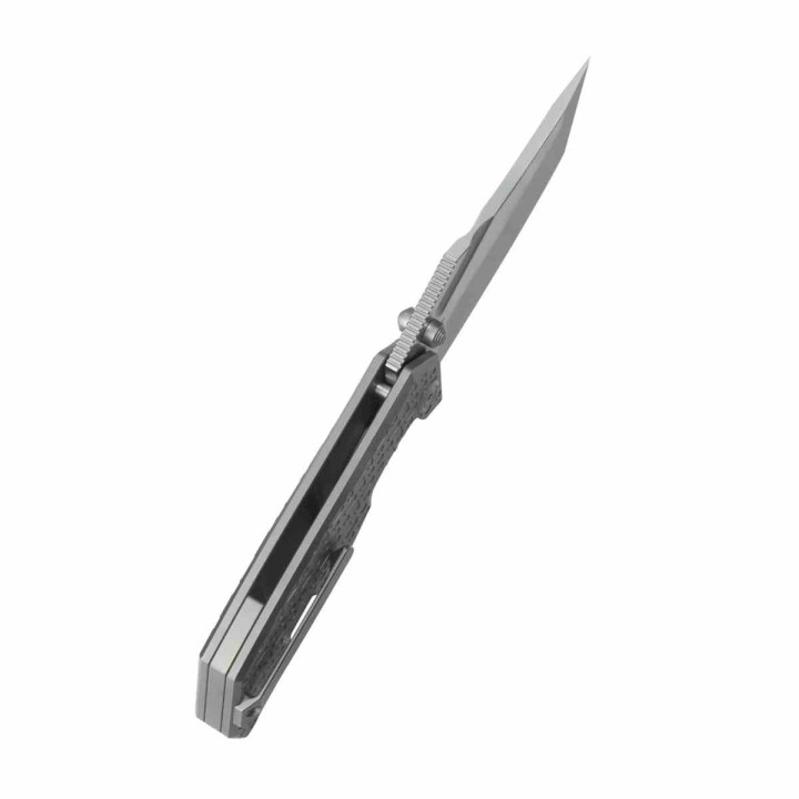 Couteau Kubey Hamster Grey Lame Acier 14C28N Manche Titane Frame Lock KIVT KUB402A - Livraison Gratuite
