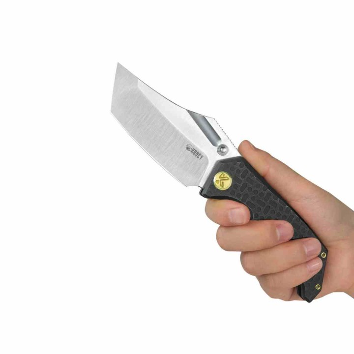 Couteau Kubey Hamster Black Lame Acier 14C28N Manche Titane Frame Lock KIVT KUB402D - Livraison Gratuite