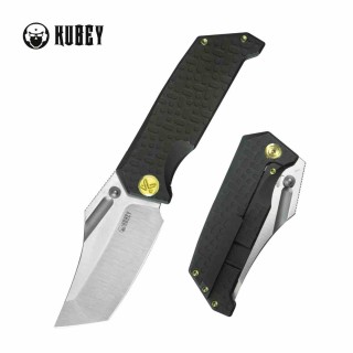 Couteau Kubey Hamster Black Lame Acier 14C28N Manche Titane Frame Lock KIVT KUB402D - Livraison Gratuite