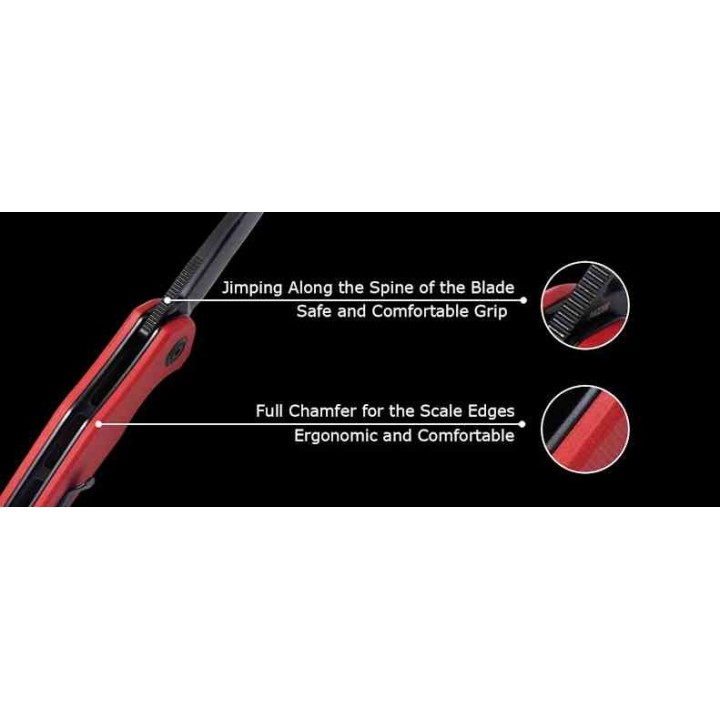Couteau Kubey Dugu Lame Acier 14C28N Manche G10 Noir KIVT LinerLock KUB210E - Livraison Gratuite