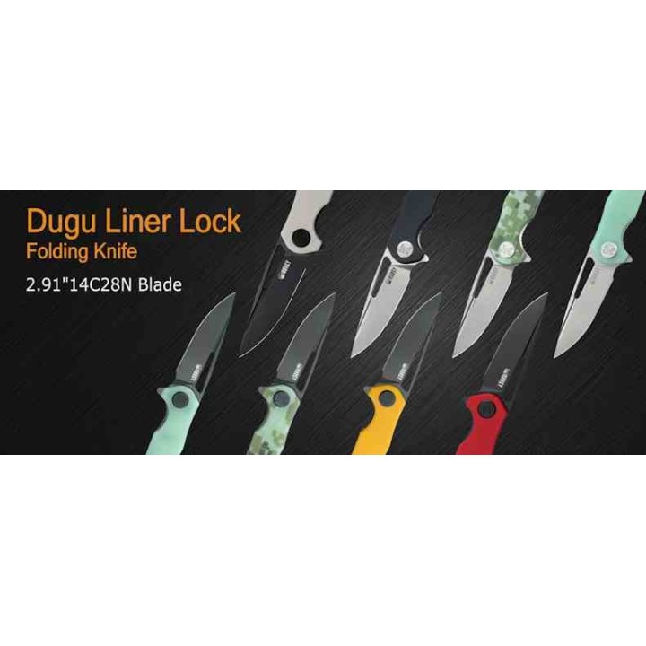 Couteau Kubey Dugu Lame Acier 14C28N Manche G10 Noir KIVT LinerLock KUB210E - Livraison Gratuite