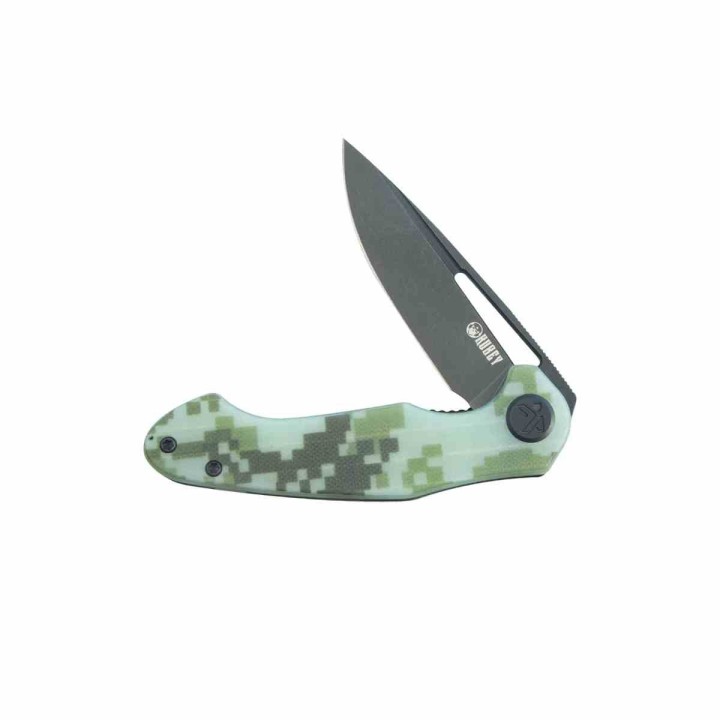 Couteau Kubey Dugu Lame Acier 14C28N Blackwash Manche G10 Camo KIVT LinerLock KUB210L - Livraison Gratuite