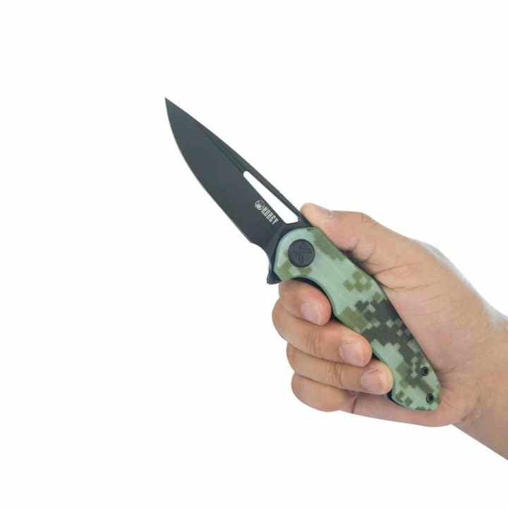 Couteau Kubey Dugu Lame Acier 14C28N Blackwash Manche G10 Camo KIVT LinerLock KUB210L - Livraison Gratuite
