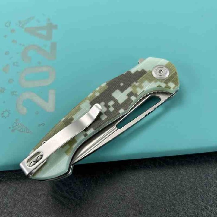 Couteau Kubey Dugu Lame Acier 14C28N Manche G10 Camo KIVT LinerLock KUB210H - Livraison Gratuite