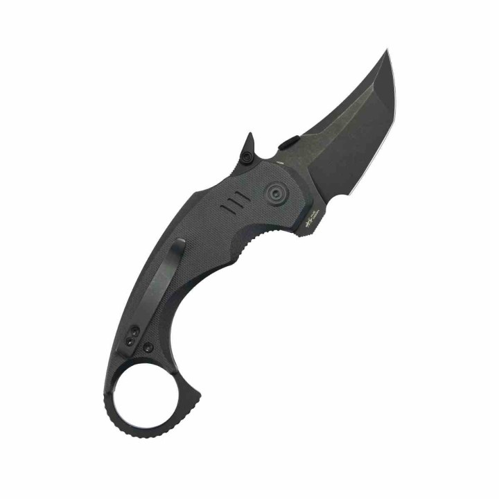 Couteau Kubey Jaw Lame Tanto Karambit Acier 14C28N Manche G10 Noir IKBS Linerlock KUB439F - Livraison Gratuite
