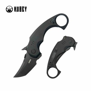 Couteau Kubey Jaw Lame Tanto Karambit Acier 14C28N Manche G10 Noir IKBS Linerlock KUB439F - Livraison Gratuite