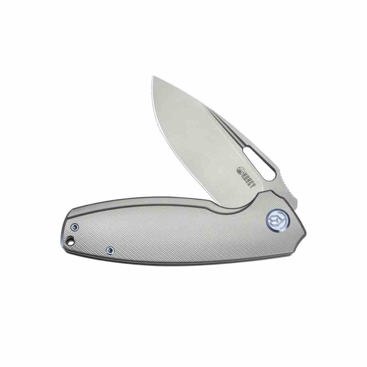 Couteau Kubey Tityus Lame Acier 14C28N Manche Titane 6AL4V Grey Framelock IKBS KUB360A - Livraison Gratuite