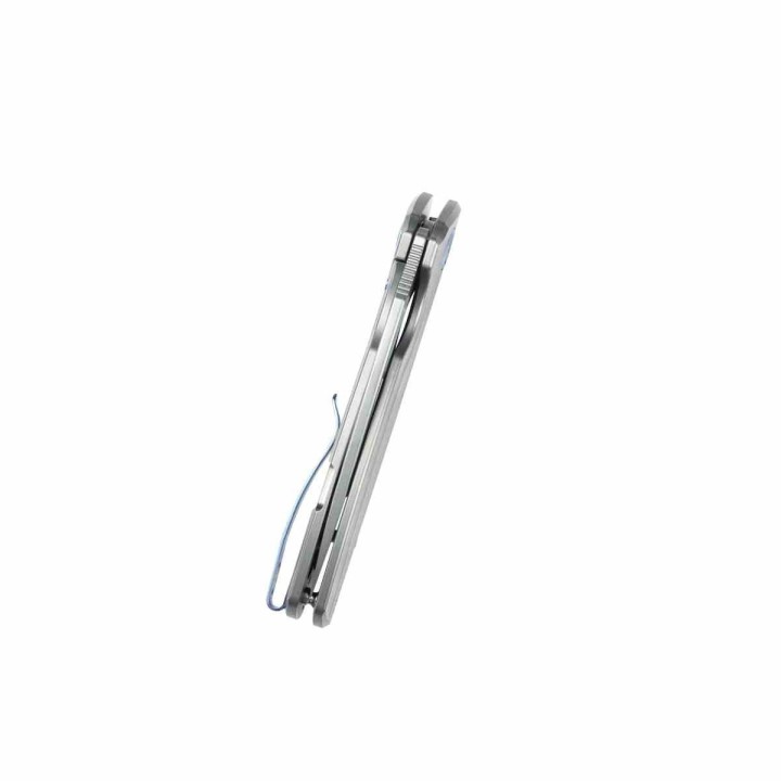 Couteau Kubey Tityus Lame Acier 14C28N Manche Titane 6AL4V Grey Framelock IKBS KUB360A - Livraison Gratuite