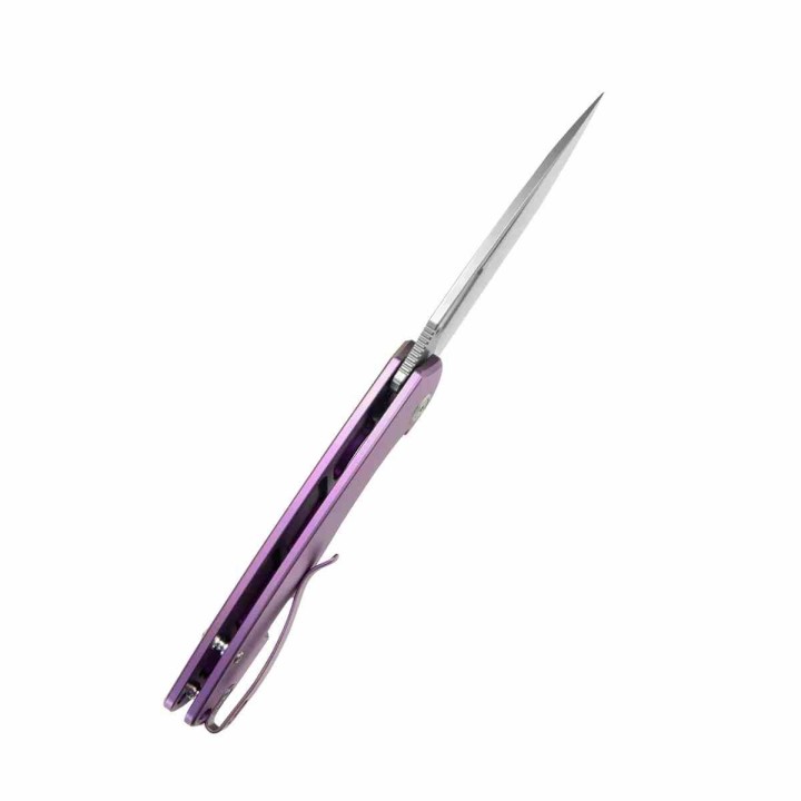 Couteau Kubey Tityus Lame Acier 14C28N Manche Titane 6AL4V Purple Framelock IKBS KUB360C - Livraison Gratuite