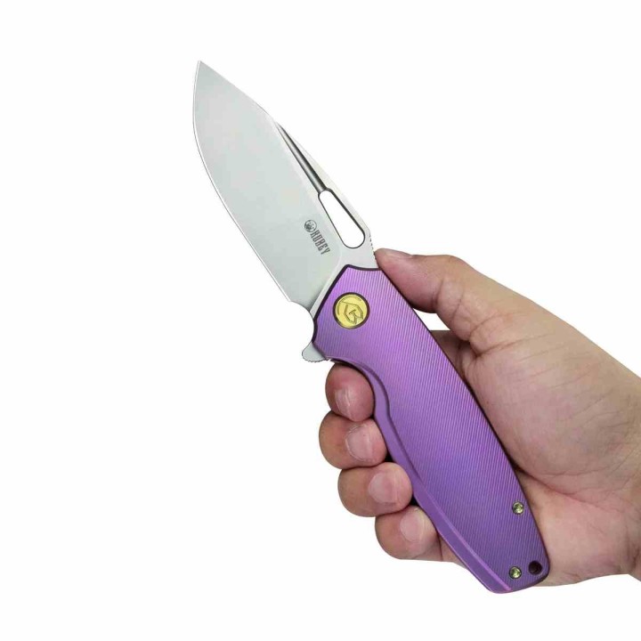 Couteau Kubey Tityus Lame Acier 14C28N Manche Titane 6AL4V Purple Framelock IKBS KUB360C - Livraison Gratuite