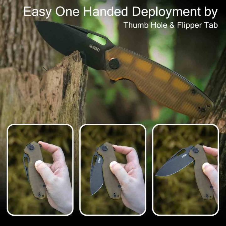 Couteau Kubey Tityus Ultem Lame Acier 14C28N Blk Manche G10 IKBS Linerlock Clip KUB322S - Livraison Gratuite
