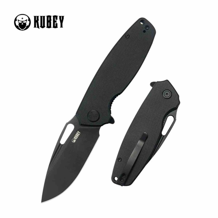 Couteau Kubey Tityus Black Lame Acier 14C28N Blk Manche G10 IKBS Linerlock Clip KUB322T - Livraison Gratuite