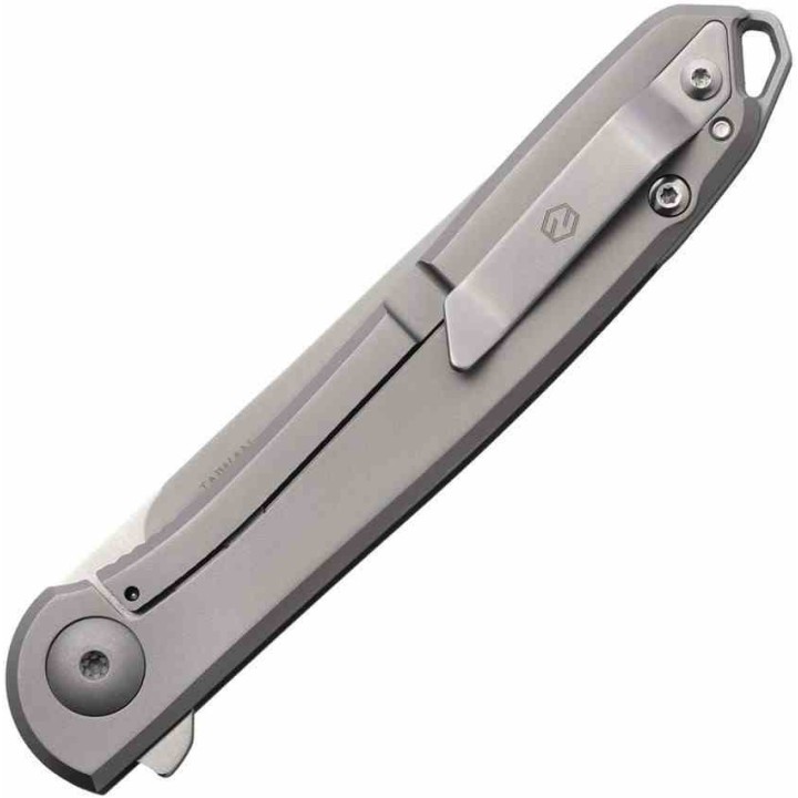 Couteau Karbon Tidbit Lame Acier S35VN Manche Titane Gray IKBS Framelock Clip KARB109 - Livraison Gratuite