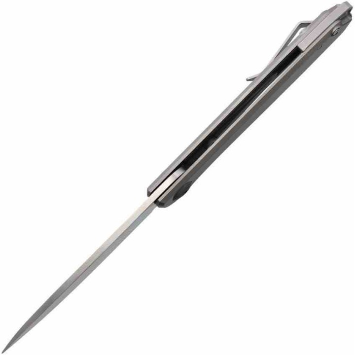 Couteau Karbon Tidbit Lame Acier S35VN Manche Titane Gray IKBS Framelock Clip KARB109 - Livraison Gratuite
