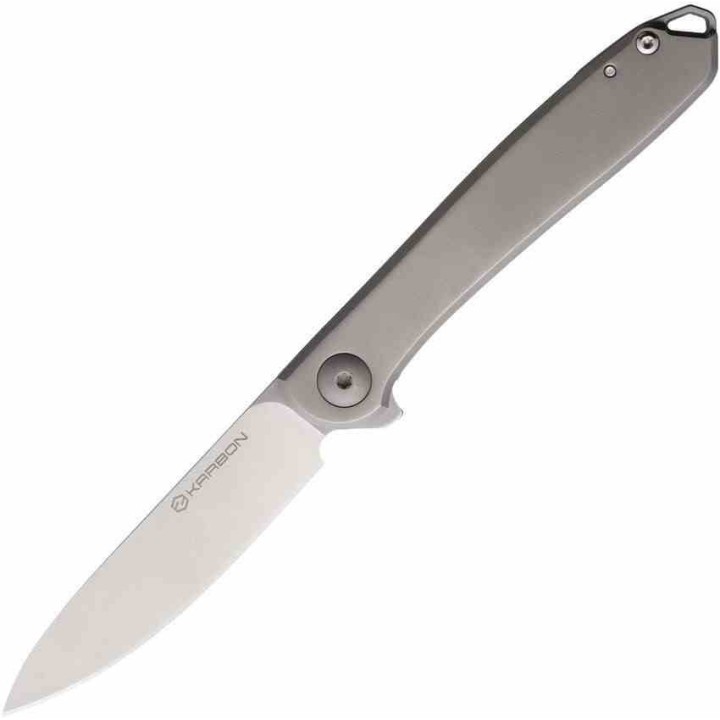 Couteau Karbon Tidbit Lame Acier S35VN Manche Titane Gray IKBS Framelock Clip KARB109 - Livraison Gratuite