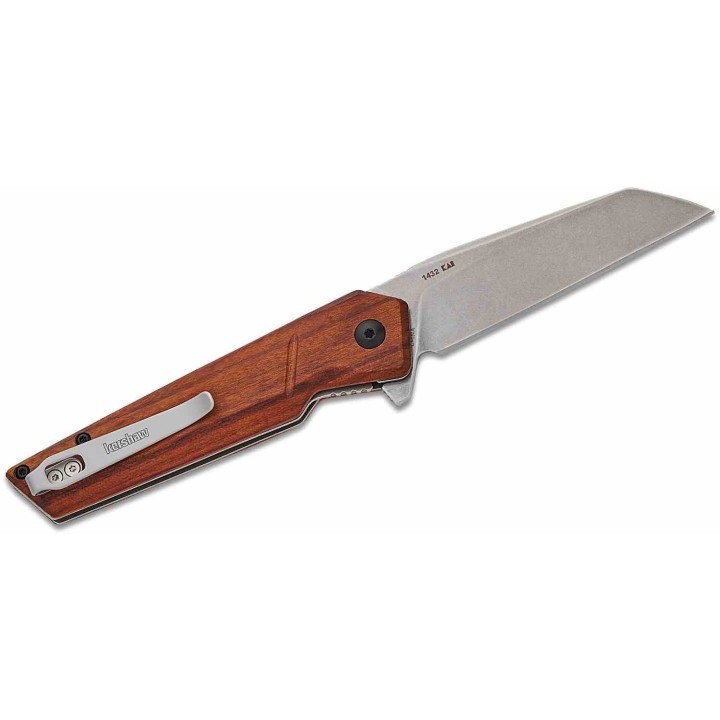 Couteau Kershaw Avert A/O Lame Acier Inox Manche Bois Linerlock Clip KS1432 - Livraison Gratuite