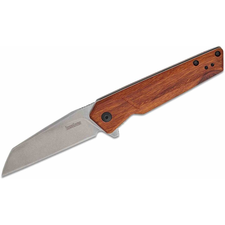 Couteau Kershaw Avert A/O Lame Acier Inox Manche Bois Linerlock Clip KS1432 - Livraison Gratuite