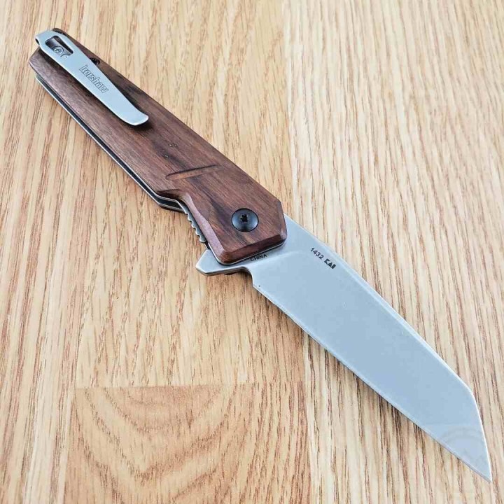 Couteau Kershaw Avert A/O Lame Acier Inox Manche Bois Linerlock Clip KS1432 - Livraison Gratuite