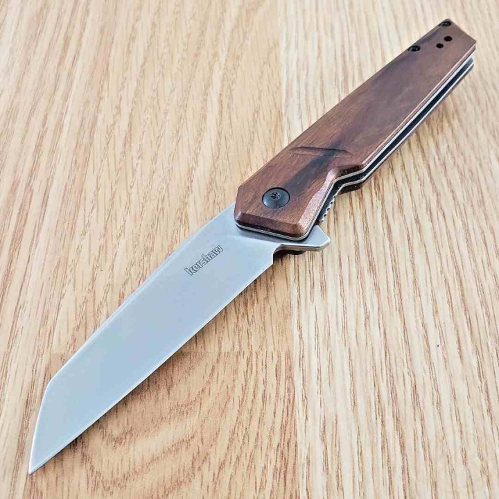 Couteau Kershaw Avert A/O Lame Acier Inox Manche Bois Linerlock Clip KS1432 - Livraison Gratuite
